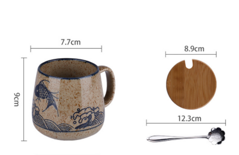 Underglaze Ceramic Mug Creative Hand-Painted Office Breakfast Milk Coffee Black Tea Water Cup