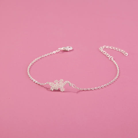 Silver Copper Gecko animal glow-in-the-dark Bracelet