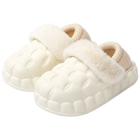 Winter Fashionable High Quality Non-slip Soft Warm Fur Removable And Washable Cotton Home Indoor Women Men Slippers