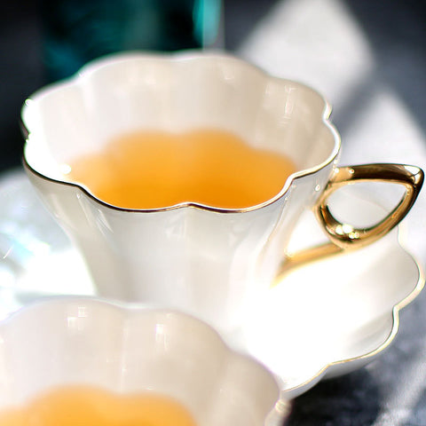 High-end Gold Ceramic Black Tea Cup, Coffee Cup And Saucer Set