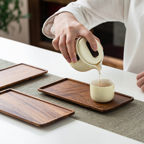 Walnut Japanese Tea Tray Coffee Cup Rectangular Solid Wood Dry Brewing Table