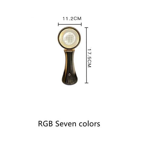 3D Crystal Globe Rotating Night Light RGB Charging