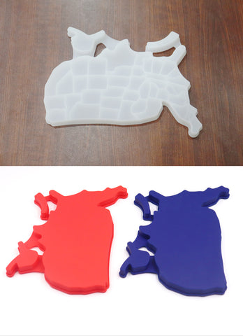 Creative Silicone American Map Ice Cube Tray Mold Cookies Chocolate Soap Baking Kitchen Tool United States Map Mold