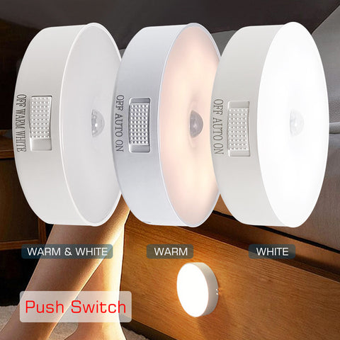 Small Size Night Light Motion Sensor LED Light USB Chargeable Lamp For Dormitory Kitchen Bedroom Stairs Hallway Cabinet Closet Wardrobe