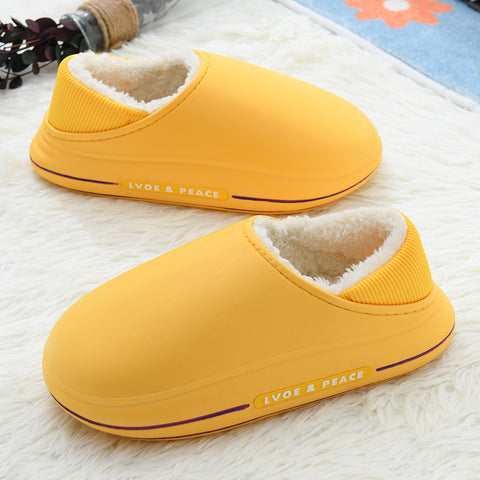 EVA Fluffy Slippers Waterproof Warm Plush Shoes For Women Couple