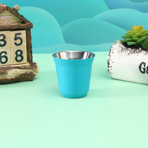Stainless Steel Double-layer Coffee Cup Small Heat Insulation Tea Anti-scald