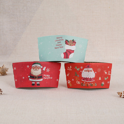 Paper Tray Dessert Festive Christmas Cup Set Coffee Cup Milk Tea Paper Cup