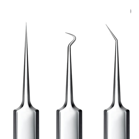 Led Acne Needle Tweezers Needle Nose Pointed Tips Eyebrows Tweezers For Splinters Blackhead Removal Acne Clip Extractor