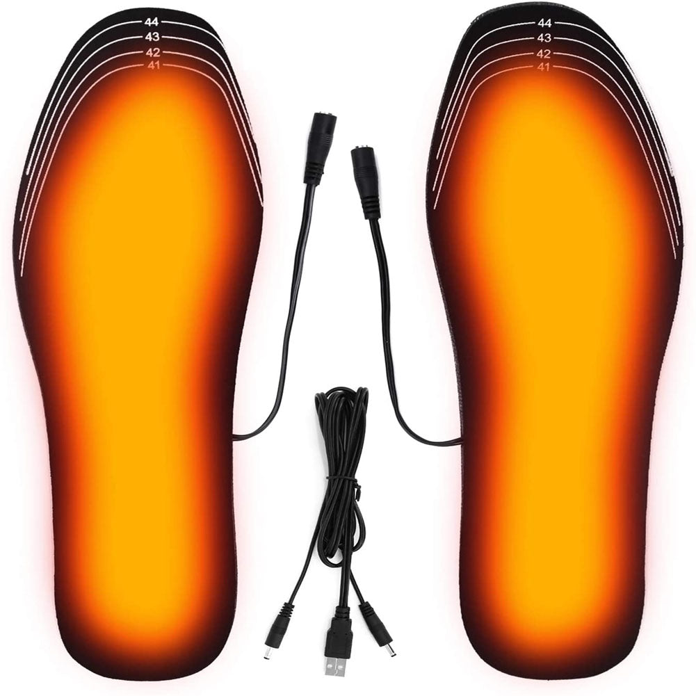 Portable USB Heated Shoe Insoles Electric Foot Warming Pad Feet Warmer Sock Pad Mat Winter Outdoor Sports Heating Insole Winter For Men Women