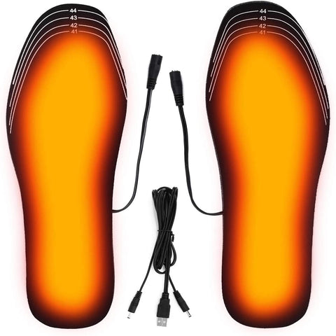 Portable USB Heated Shoe Insoles Electric Foot Warming Pad Feet Warmer Sock Pad Mat Winter Outdoor Sports Heating Insole Winter For Men Women