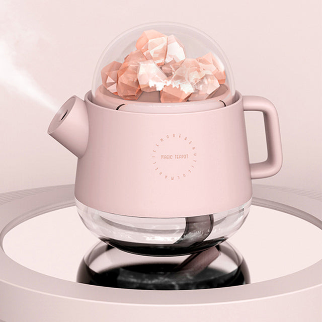 Rechargeable Battery Wireless Aroma Diffuser Salt Lamp Crystal Stone Magic Teapot Himalayan Salt Humidifier