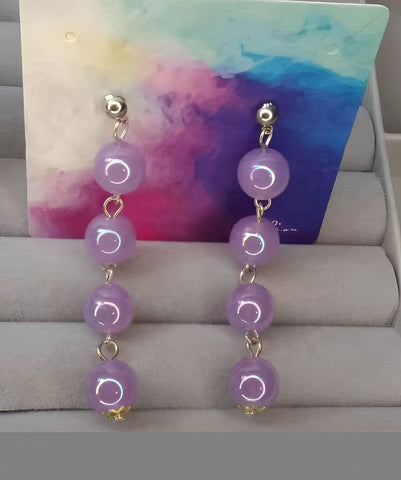 Dream Women's Fashion Candy-colored Acrylic Beautiful Long Tassel Earrings Ball Pendant Earrings Round Acrylic Earrings Accessories
