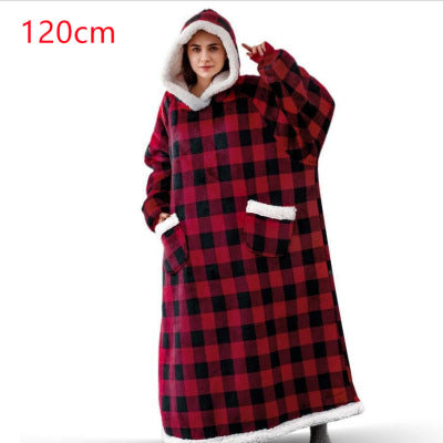 Winter TV Hoodie Large Thick Blanket Winter Warm Home Clothes Women Men Oversized Pullover With Pockets