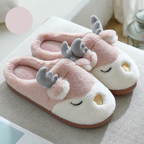 Winter Warm Cartoon Shoes Christmas Home Bedroom Slipper For Women Men