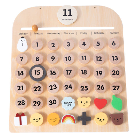 Children's Wooden Calendar Desktop Pendant