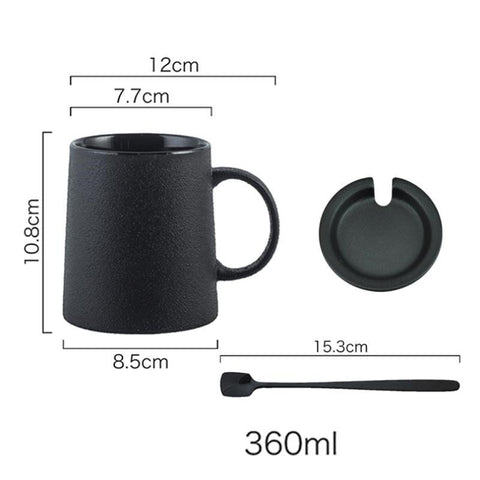 Frosted Personality Ceramic Mug Stoneware Black Retro Coffee Cup Milk Tea Water Cup Japanese Simple Cup