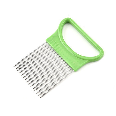 Stainless Steel Onion Fruits Vegetable Meat Needle Fork Slicer Tomato Cutter Cutting Holder Kitchen Accessorie Tool