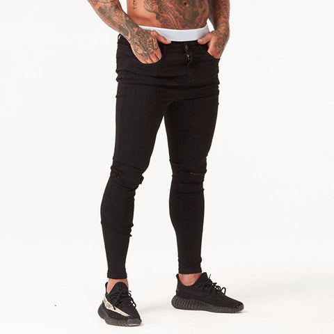 Summer Distressed Hip Hop Style Washed Super Skinny Men Ripped Jeans