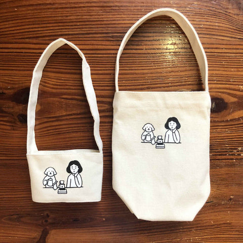 Creative Portable Milk Tea Canvas Bag Coffee Cup Cover