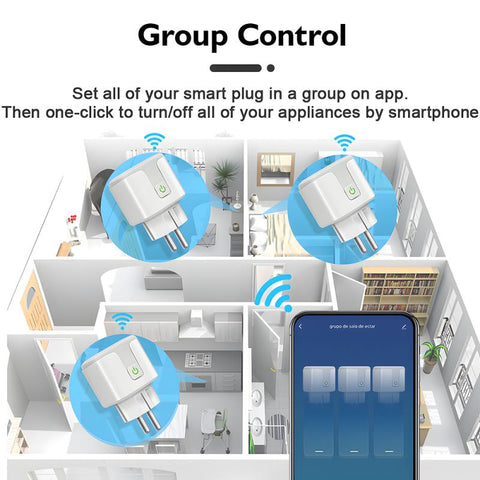 Tuya WiFi Bluetooth Smart Plug 16A 20A EU Smart Socket With Power Monitoring Timing Function Voice Control Via Alexa Google Home Yandex