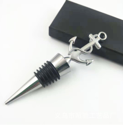Manufacturer Sells Directly LOVE Ship Anchor Red Wine Stopper Creative Wine Stopper Zinc Alloy Bottle Stopper Fresh-keeping Stopper Christmas Gift