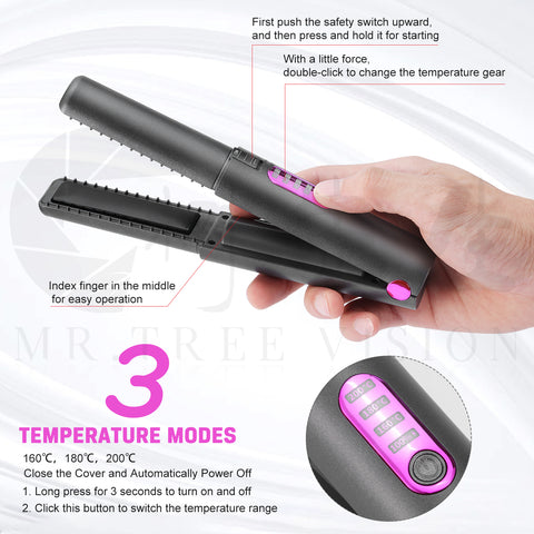 New Arrivals 2022 USB Charge Mini Wireless Travel Iron Ceramic Home Hair Straightener Machine