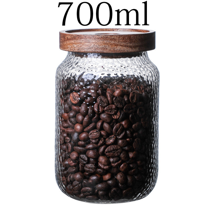 Acacia Food Coffee Bean Tea Glass Storage Jar