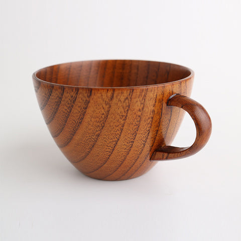 Traditional Lacquer Chestnut Wood Water Cup Tea Japanese Solid Coffee Mug