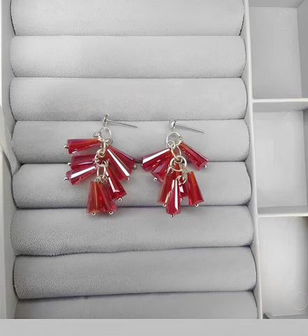 Women's Fashion Short Crystal Earrings Candy-colored Fashion Earrings Baroque Fashion Earrings