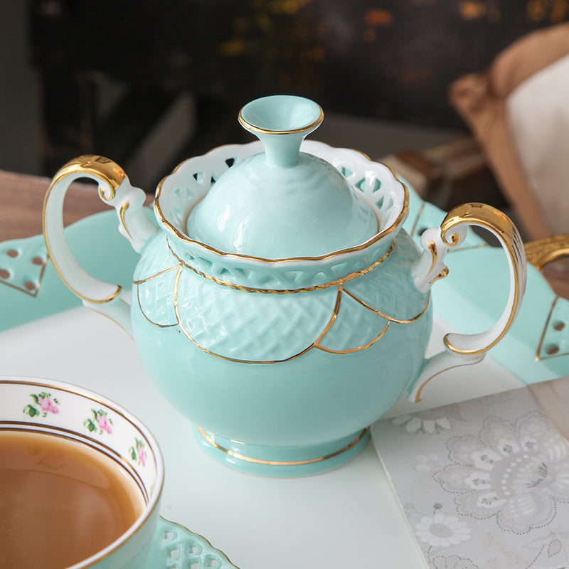 Coffee Cup And Saucer Set Ceramic Light Luxury Bone China Flower Tea Cup And Tray