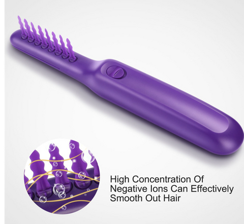 Electric Detangling Brush Automated Hair-Detangler - Automatic Hair Detangler Brush Wet Or Dry Use Purple Hair Brush