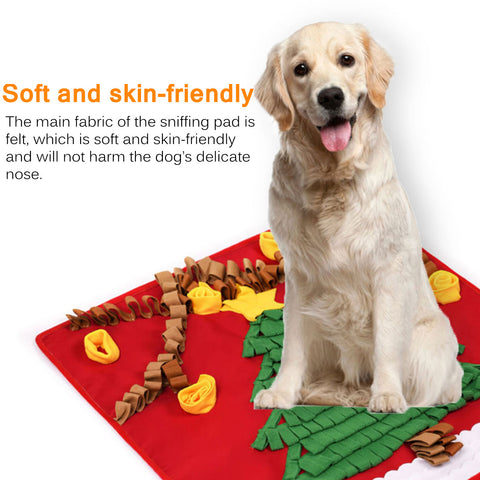 Washable Pet Dog Snuffle Mat Nose Smell Training Sniffing Pad Slow Feeding Food Dispenser Relieve Stress Christmas Tree Pattern