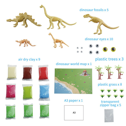 Robotime Robud Dinosaur Air Dry Clay Kit Easy to Modeling/Shape Super Soft Non-stick Wonderful Activity For Children Kids Gifts