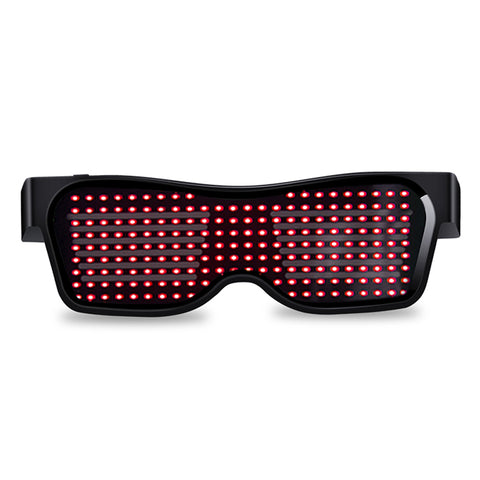 DIY Bluetooth App Control Led Party Glasses Customized Languages USB Charge Flashing Luminous Eyewear Christmas Concert Sunglasses For Women Men