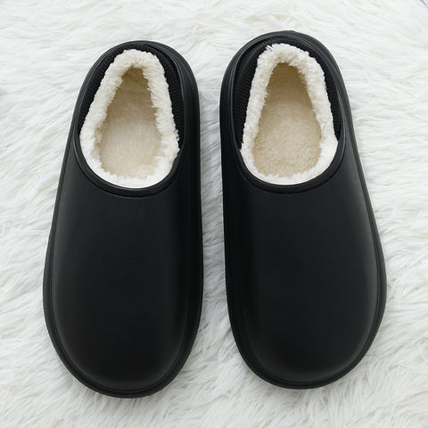 EVA Fluffy Slippers Waterproof Warm Plush Shoes For Women Couple