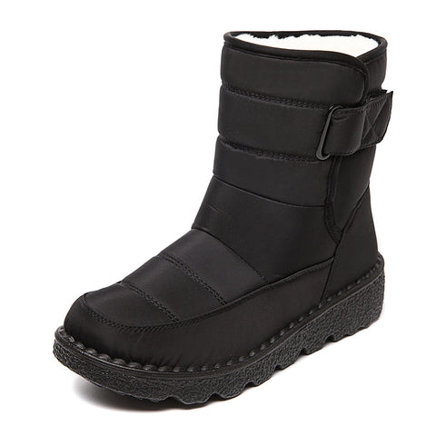 Velcro Snow Boots Winter Warm Plush Shoes Women