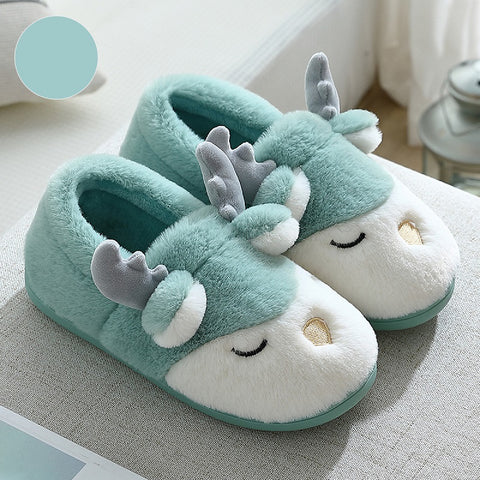 Winter Warm Cartoon Shoes Christmas Home Bedroom Slipper For Women Men