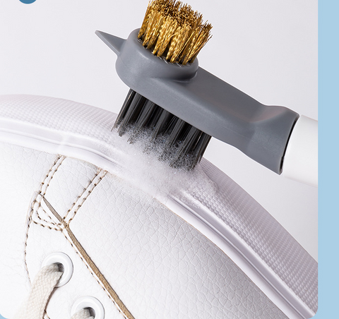 New Multi - Effect One - In -  Shoe Brush Soft Hair Wash Small White Shoes