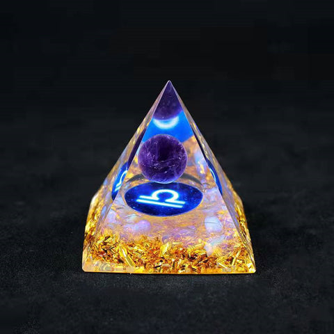 Twelve Constellation Chakra Pyramid Crystal Gravel Bedroom Ornament