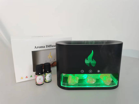 Crystal - 2-in-1 Himalayan Salt Lamp & Ultrasonic Essential Oil Diffuser, 100 Percent Pure Himalayan Salt Humidifier