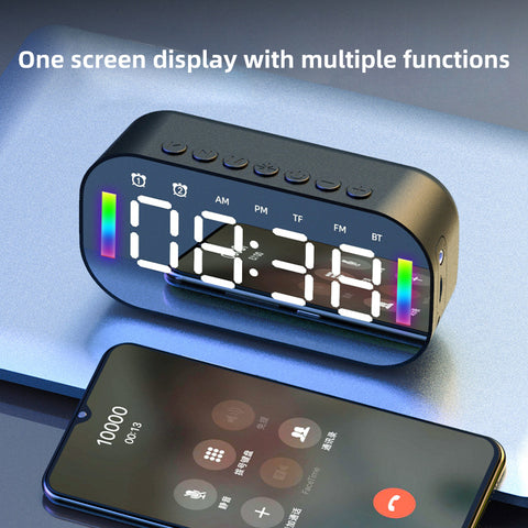 Smart Wireless Bluetooth Speaker Mirror Alarm Clock