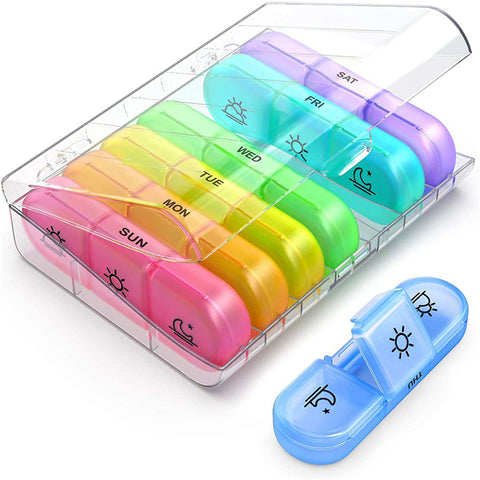 Extra Large Portbale Weekly Travel Pill Storage Cases Pill Dispenser Supplement Holder For Pills Vitamin Fish Oil