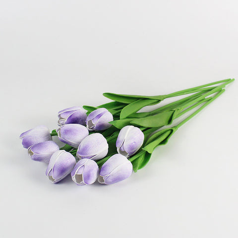 Hand Holding Silk Flower PU Mini Tulip Simulation Flower Wedding Family INS Style