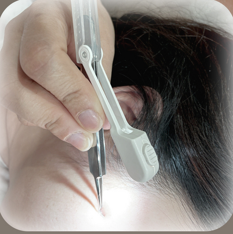 Led Acne Needle Tweezers Needle Nose Pointed Tips Eyebrows Tweezers For Splinters Blackhead Removal Acne Clip Extractor