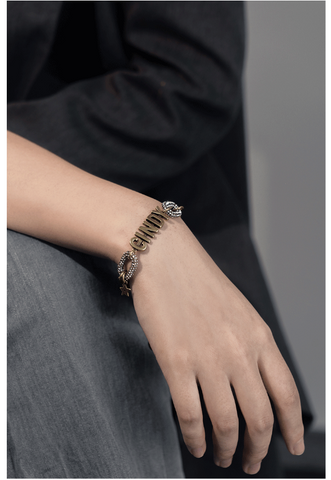 European And American Fashion Trend With Diamond Bronze Chain Bracelet