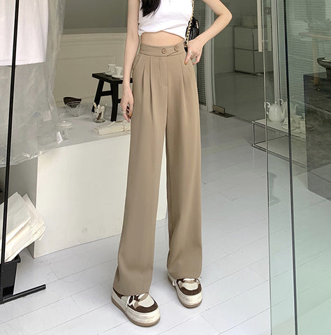 Women's Loose Casual High Waist Wide Leg Suit Pants