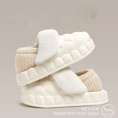 Winter Fashionable High Quality Non-slip Soft Warm Fur Removable And Washable Cotton Home Indoor Women Men Slippers