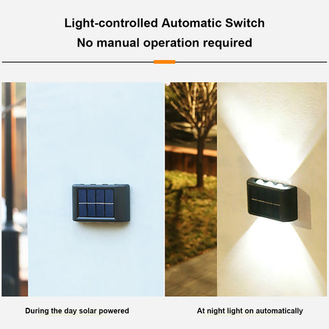 Solar Lamp Light Garden Night Light Solar Wall Lamp Outdoor Waterproof Up And Down Luminous Lighting Decor
