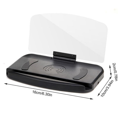 Electric Car HUD Auto Wireless Charging Head-Up Display Car HD Mobile Phone Navigation Projector Winshield Speedometer Accossorriess